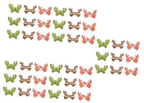 Toyvian 45 Stk Weihnachtsmütze Aus Papier Rentiergeweihhüte Rollenspielhüte Hirschhaarband Geweih Haarreifen Weihnachtsstirnbänder Party-cosplay-hüte Weihnachtspapier Modellieren Partyhut