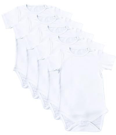 NIYS Unisex Bodysuits Shortsleeved Comfortable Soft 100% Cotton Vests for 0 to 24 Months Baby Boys and Girls (Colour 7, 6-9M)