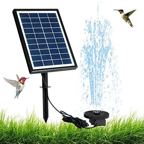 Solar Fountain Pump Solar Pond Pump Solar Powered Air Pump 7W Standing Floating Solar Fountain Solar Water Fountain With 12 Nozzle for Garden, Bird Bath, Outdoor Backyard and Fish Container