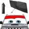 Parasol Coche Delantero Plegable 125 x 65 cm，Parasol Coche Paraguas,Parasol Delantero Coche con Diseño Adorable de Ojos,UV y El Calor,Incluye Bolsa, para Hatchbacks, Coupés, Deportivos