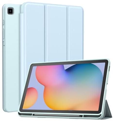 ZtotopCases Case for Samsung Galaxy Tab S6 Lite 10.4 2024/2022/2020, Ultra Thin Lightweight Smart Cover, with Pen Holder, with Auto Sleep/Wake Function, for Galaxy S6 Lite 10.4 Inch Tablet, Sky Blue