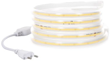 LEDKIA LIGHTING LED-Streifen Dimmbar 220V COB 320 LED/m Warmweiß 8W/m 720lm/m Breite 12mm Schnitt 50cm IP65 CRI90 nach Maß 4 m