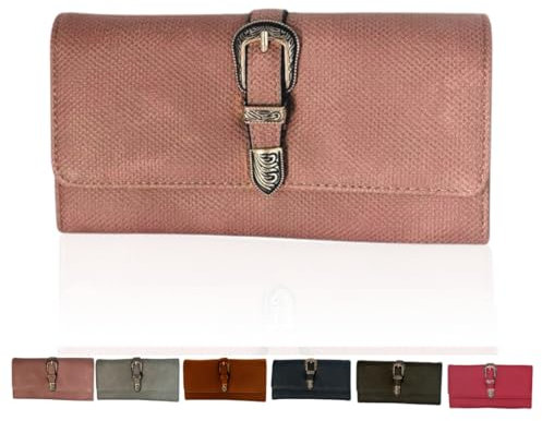 Lola Sale. Portafoglio Donna Portamonete da donna con fessure per carte. Portafoglio, Rosa.ba, Grande, Elegante