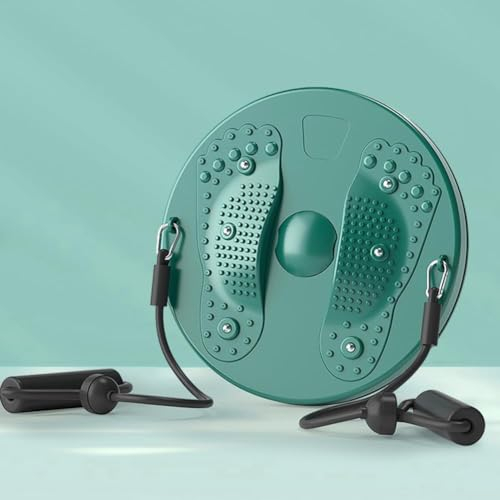 Twist Boards für das Training, Multifunktions Magnet Massage Fitness Drehscheibe mit Kordelzug Bauchtrainer Drehscheibe Aerobic-Training für Fußmassage und Taille Übung (Grün)