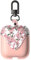 wenew Leather Case for AirPods 1 & 2, AirPods 2 case with snap Closure AirPods Leathe case for Women with Clip (Pink Flower)