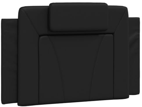vidaXL Kopfteil Kissen Viana, Kopfteilkissen mit Reißverschluss, Rückenkissen mit Rückenunterstützung, Kopfkissen Lesekissen, Schwarz 90cm Kunstleder