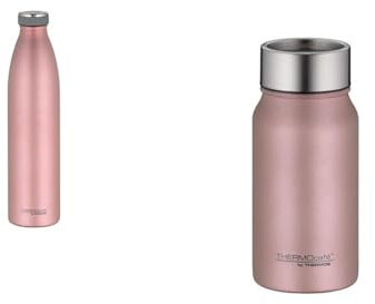 TC BOTTLE 1,00l, rose gold mat, Thermosflasche aus Edelstahl & TC Mug, Thermobecher Edelstahl 500ml