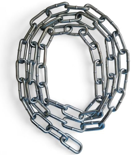 Heavy Duty Rust and Corrosion Proof Galvanised Metal Link Chain Stainless Steel for Bike Lock Padlock Security Gate Fence Gym Weight Lifting Extra Strong Long Length Welded (6MM, Chrome, 1.5 Metre)