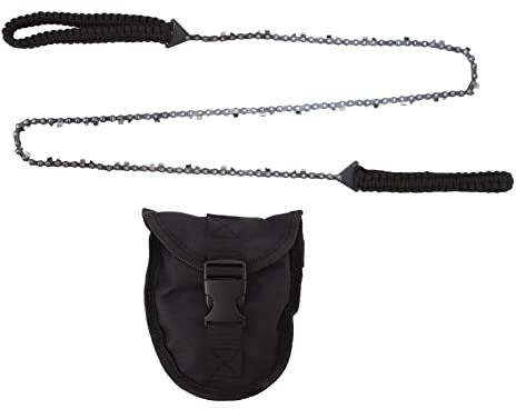 64 Links 31 Cutter 3, 8 48 Inch High Reachs Tree Limb Hand Rope Chain Saw with Black Paracord Practical Fast Cutting Sturdy Material Easy to Store for Camping Outdoor Survival