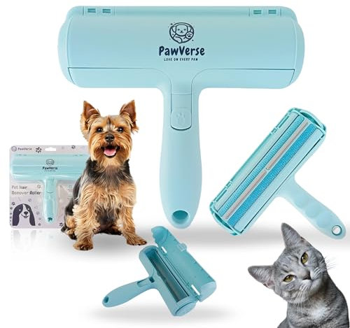 PawVerse® Quita Pelos Mascota - Rodillo quitapelos Mascotas Profesional para Perro y Gato, Cepillo quitapelos Mascotas, removedor de Pelusas para Sofá, Alfombra y Ropa