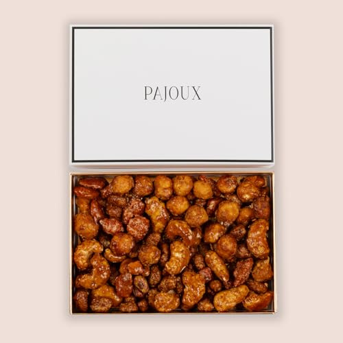 Pajoux Assorted Caramelised Nuts Luxury Gift Box 250g | Honey Caramelised Nuts - GMO Free - Almonds - Cashews - Macadamias - Pecans - Pistachios - Assorted Nuts Gift Box