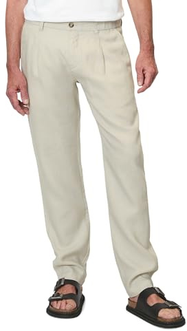 Marc O'Polo Herren Leinenhose mit elastischem Bund lang, Beige (Gray Silk), W33/L30