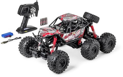 Carson 500404287 1:10 Sea Crawler 6x6 100% RTR rot – RC-Auto als Amphibienfahrzeug, 100% RTR, für Land und Wasser, robust und wasserfest, mit 2.4G Fernsteuerung