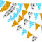 4pcs Cartoon Birthday Decorations, Cartoon Story Party Decorations Toy Themed Triangle Pennant Flag Banner Blue Yellow Red Baby Shower Decor Garden Supplies for Outdoor Indoor