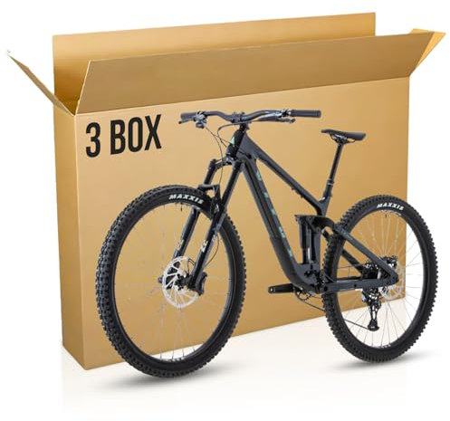 Large Double-Walled Bicycle Carboard Box | Strong Flat-Pack Packaging Box for Moving House | Artwork & Guitar Shipping Box with 2 Handles | Cardboard Bike Carton for Air Travel | Pack of 3 XXL