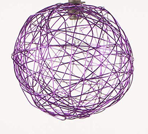 Luci a Corda, LED Esterni, Interni, solari, LED, Cinque Colori, luci a Corda con Sfere in Ferro verniciate, Decorazione Giardino, Lanterna in Ferro, Viola, 6,5 m, 30 luci