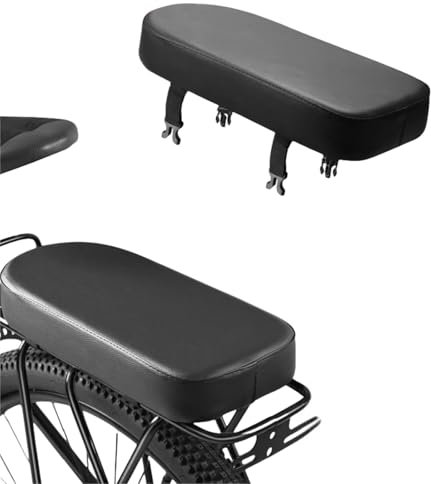 LEXICANMHS Coussin de siège arrière de vélo, Selle arrière de vélo en PU Noir, siège de vélo Confortable, siège arrière de vélo de Montagne, Coussin de siège arrière pour Enfants, 31 x 15 x 4 cm