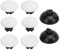 Thumbstick-Kappen-Ersatzset für Edge, Pro Elite, PS4, Pro, X-Box-Serie-Controller, 6 Thumbstick-Griffkappen + 2 Ersatz-Thumbstick (White)