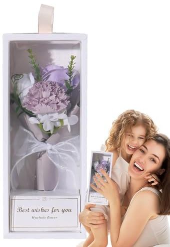 Ramo de flores de clavel, rosas aromáticas artificiales, jardinera decorativa multiusos para baño, juego de flores artificiales creativas con floral, utensilios de baño para amantes, amigos de