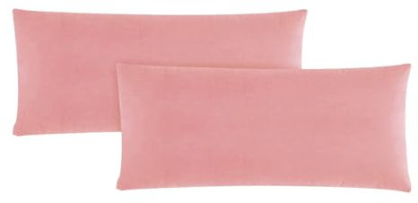 Class Home Collection Kissenbezug 40x80 Baumwolle – Kissenbezüge 40x80 im 2er Set – Weiche Kissenhüllen 40x80 für Sofa & Bett – Kopfkissenbezug für Kissen 40x80 cm mit Reißverschluss – Altrosa