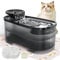 QEXREED Fontaine à Eau Chat 2.5 L, Silencieuse avec Filtre à Charbon Actif, Réservoir d'eau Noir Translucide pour Chats et Chiens