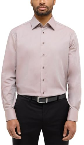 ETERNA Male strukturiertes Langarmhemd MODERN FIT 42_H_1/1, 1/1, beige