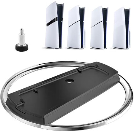 Support Vertical pour Console PS5 Slim Disc & Digital et PS5, Socle Vertical Noir Compatible avec Console Play Station 5 Slim, Support de Console Peu encombrant Accessoire en ABS, Facile à Installer