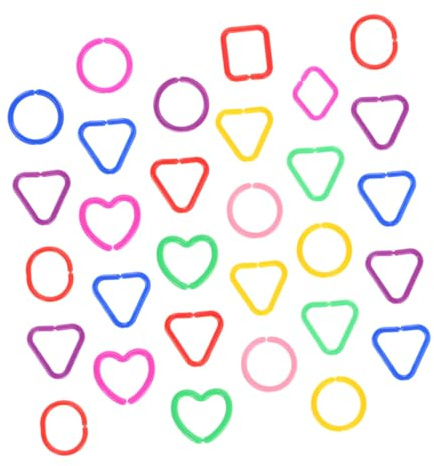 VICASKY Geometrische Verbindungsringe Kinder Kettenglieder Kunststoff 30 Stück Kleinkind Kognition Kreativität Vorschule Spielzeug Für Zuhause Und Klassenzimmer
