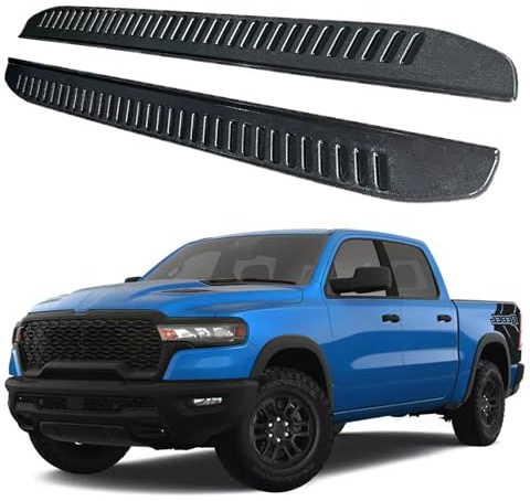 Junberoy 2 x feste Trittbretter mit Halterungen, schwarz, passend für Dodge RAM 1500 TRX 2022 2023 2024 2025