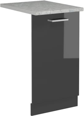 Vicco Tapa del lavavajillas R-Line, Antracita Alto Brillo, 45 cm, ET Mármol