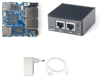FriendlyELEC NanoPi R3S LTS Mini Router OpenWRT 1GB LPDDR4X RAM mit eMMC | Dual-Gbps Ethernet for Smart Home Office Gateway IoT NAS Applications, Support Debian Ubuntu OS (mit Gehäuse KIT2, 1+0GB)