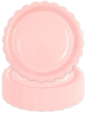 LDFDRT 7 inch Pink Party Paper Plates for Dinner Cake Dessert 50 pcs Rose Paper Tableware Plates Party Supplies for Birthday Holiday Wedding Baby Shower Decorations