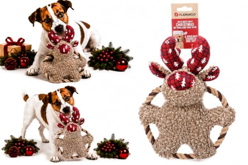 Flamingo WEIHNACHTSSPIELZEUG Krola Rentier MIT Seil BRAUN 22x9,5x29CM