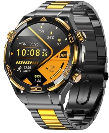 Smartwatch con GPS, AI, Torcia, Bussola, Display AMOLED 1,43 Always-On, Smartwatch Uomo con Notifiche e Chiamate Bluetooth, 120+ Modalità Sportive, Orologio Intelligente Compatibile con Android e IOS