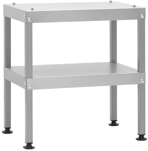 Table pour fumoir 40 x 28 x 44,5 cm en acier galvanisé avec 2 étagères réglables en hauteur
