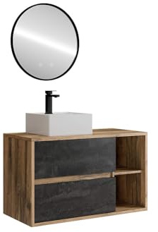 Vente-unique - Einzelwaschtisch Tikitiki -L 100cm x B 45.5cm x H 60cm- Holzspan - naturfarben hell
