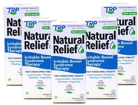 TRP Irritable Bowel Syndrome Therapy Fast Dissolving Tablets, 70 Count per Bottle (Pack of 5)