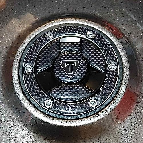 labelbike 3D Motorcycle Tank Cap Sticker compatible with Triumph | Resin Protection, Anti-scratch, Decoration, Model, Carbon