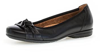 Gabor Damen Klassische Ballerinas, Frauen Flats,Moderate Mehrweite (G),Sommerschuhe,Slipper,Ballerina-Schuhe,flach,schwarz,42.5 EU / 8.5 UK