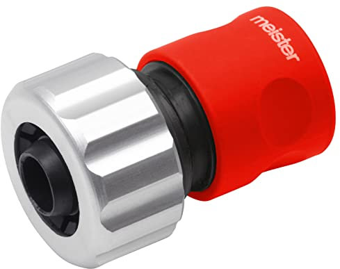 Meister Schlauchverbinder 19,05 mm (3/4 Zoll) - Aus Aluminium - Mit Soft-Touch-Oberfläche - Wasserdicht / Steckverbinder / Schlauchanschluss / Schlauchkupplung für Hahnanschluss / 9924810