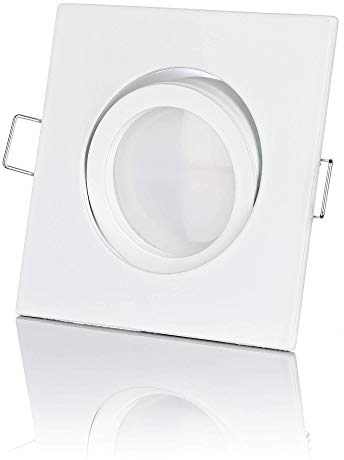 lambado® Premium LED Spots 230V Flach in Weiß - Hell & Sparsam inkl. 5W Strahler warmweiß dimmbar - Moderne Beleuchtung durch zeitlose Einbaustrahler/Deckenstrahler