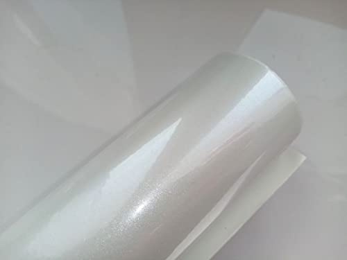 Film Covering Blanc Brillant métallisé Pearl 152 x 30 cm Vinyle adhésif thermoformable