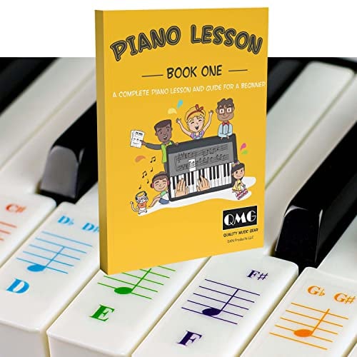 Color Piano and Keyboard Stickers and Complete Color Note Piano Lesson and Guide Book