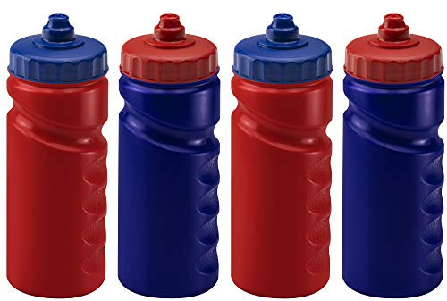 Foxberry 500ml Reusable Water Bottles - 4 Pack - Hands Free Lid - Spill Proof and Leak Proof Spout - BPA Free - Dishwasher Safe - Kids - School - Sports - Clubs