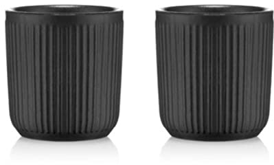 Bodum 12059-259 DOURO Set de 2 mugs en porcelaine double paroi, 0.1 l, Noir Mat
