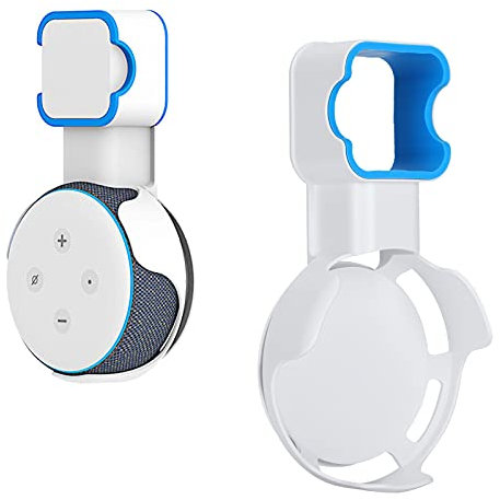 Annadue Steckdosen-Wandhalterung für Echo Dot (3. Generation), Steckdosenhalter für Dot Smart Speaker, Integriertes Kabelmanagement, Smart Speaker-Zubehör für Schlafzimmer Wohnzimmer(Weiß)