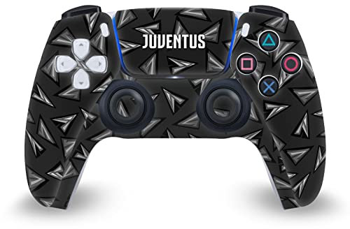 Head Case Designs Licenza Ufficiale Juventus Football Club Motivo Geometrico Arte Vinile Frontalino Sticker Gaming Pelle Adesivo Compatibile con Sony Playstation 5 PS5 DualSense Controller