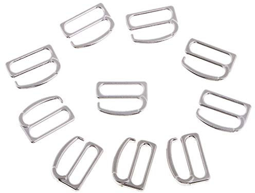 Easnea BH-Haken – 10er-Pack BH-Träger-Haken, Ersatz-Haken für Badeanzüge, Dessous, BHs, transparent, 15 mm breit