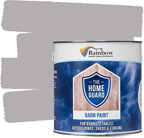 HOME GUARD BARN PAINT Exterior Wooden Buildings Barns Sheds Fences Protection Water Based Hard Wearing Matt Finish (5 Litre, Barn Pebble Grey)