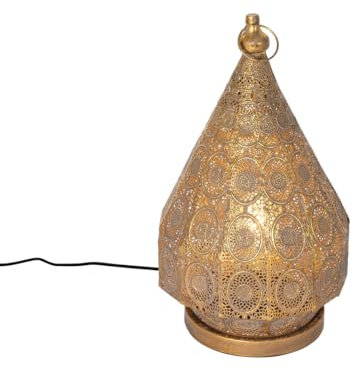 Qazqa - Orientalisch Orientalische Tischlampe Gold I Messing 26 cm - Mowgli I Wohnzimmer I Schlafzimmer - Stahl Rund - LED geeignet E27